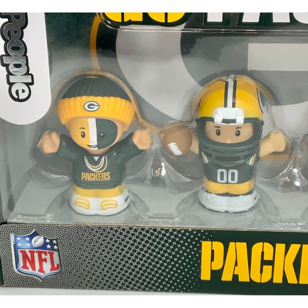 Green Bay Packer Fisher-Price Little People Collector Set Of 4 NFL Gift Fans - Picture 6 of 7
